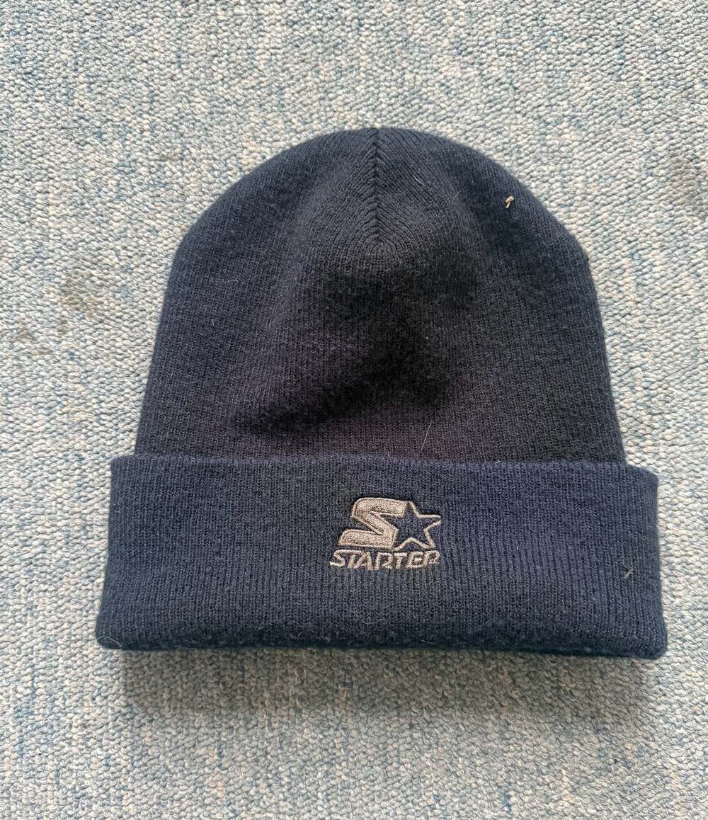 Starter Vintage Navy Blue Cuffed Knit Beanie Hat